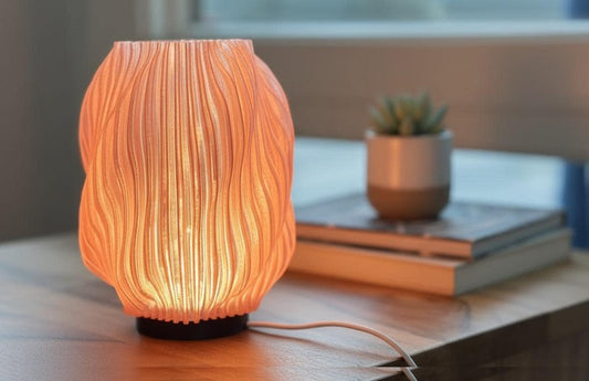 BlushInlet - Spiral Glow Modern LED Lamp Pink - Contemporary Home Decor