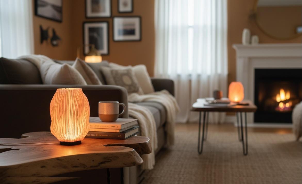 BlushInlet - Spiral Glow Modern LED Lamp Pink - Contemporary Home Decor