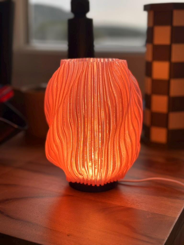 BlushInlet - Spiral Glow Modern LED Lamp Pink - Contemporary Home Decor