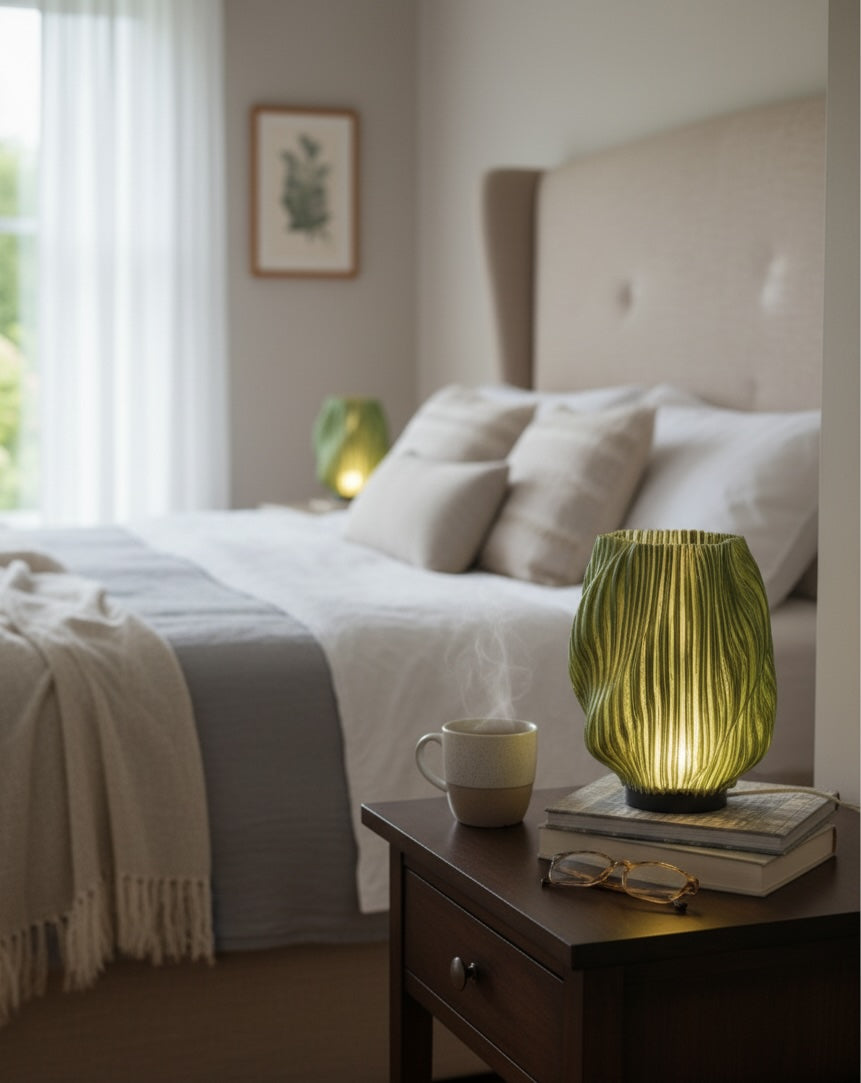 ArbutusGlow - Spiral Glow Modern LED Lamp Green - Contemporary Home Decor