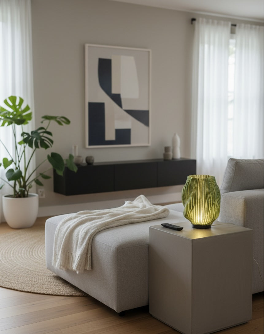 ArbutusGlow - Spiral Glow Modern LED Lamp Green - Contemporary Home Decor