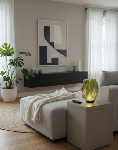 ArbutusGlow - Spiral Glow Modern LED Lamp Green - Contemporary Home Decor