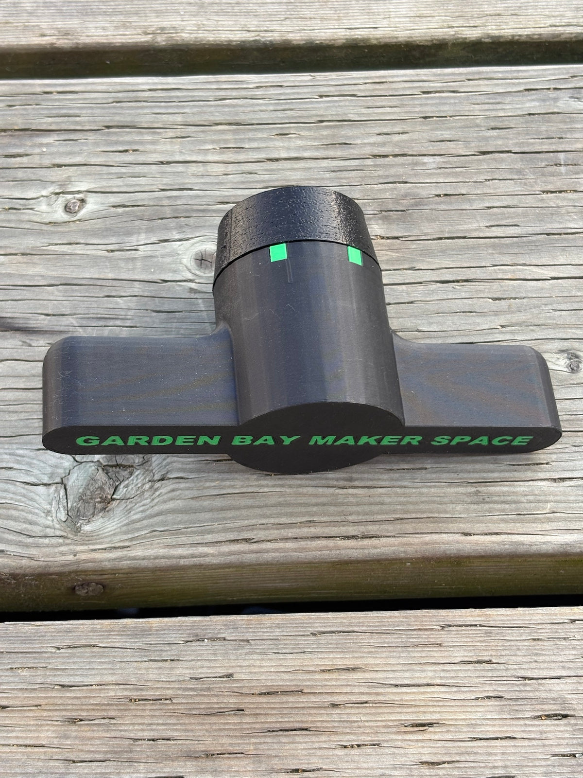 Front view of Garden Bay Maker Space freshwater selector valve handle