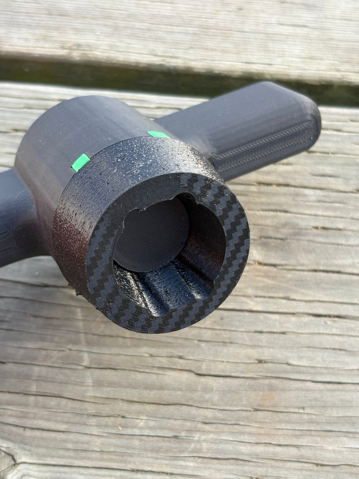 Soft inner grip on freshwater tank selector valve handle